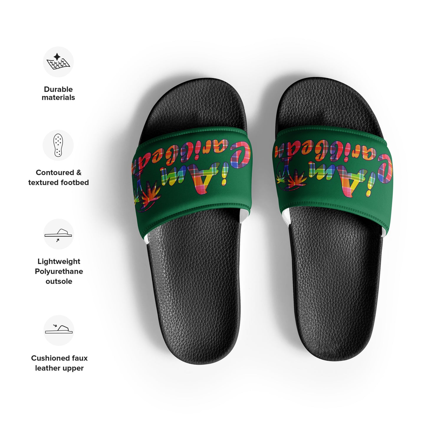 VI Madras Women's slides - Green